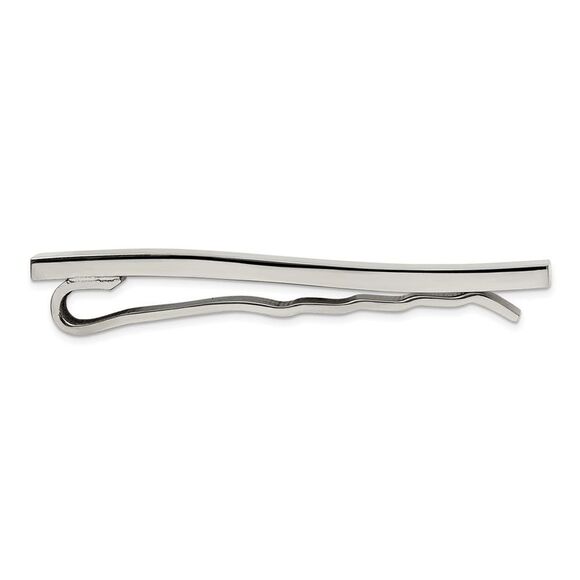 Kazi Luxury Chisel Titanium Polished Tie Bar - Picture 2 of 5